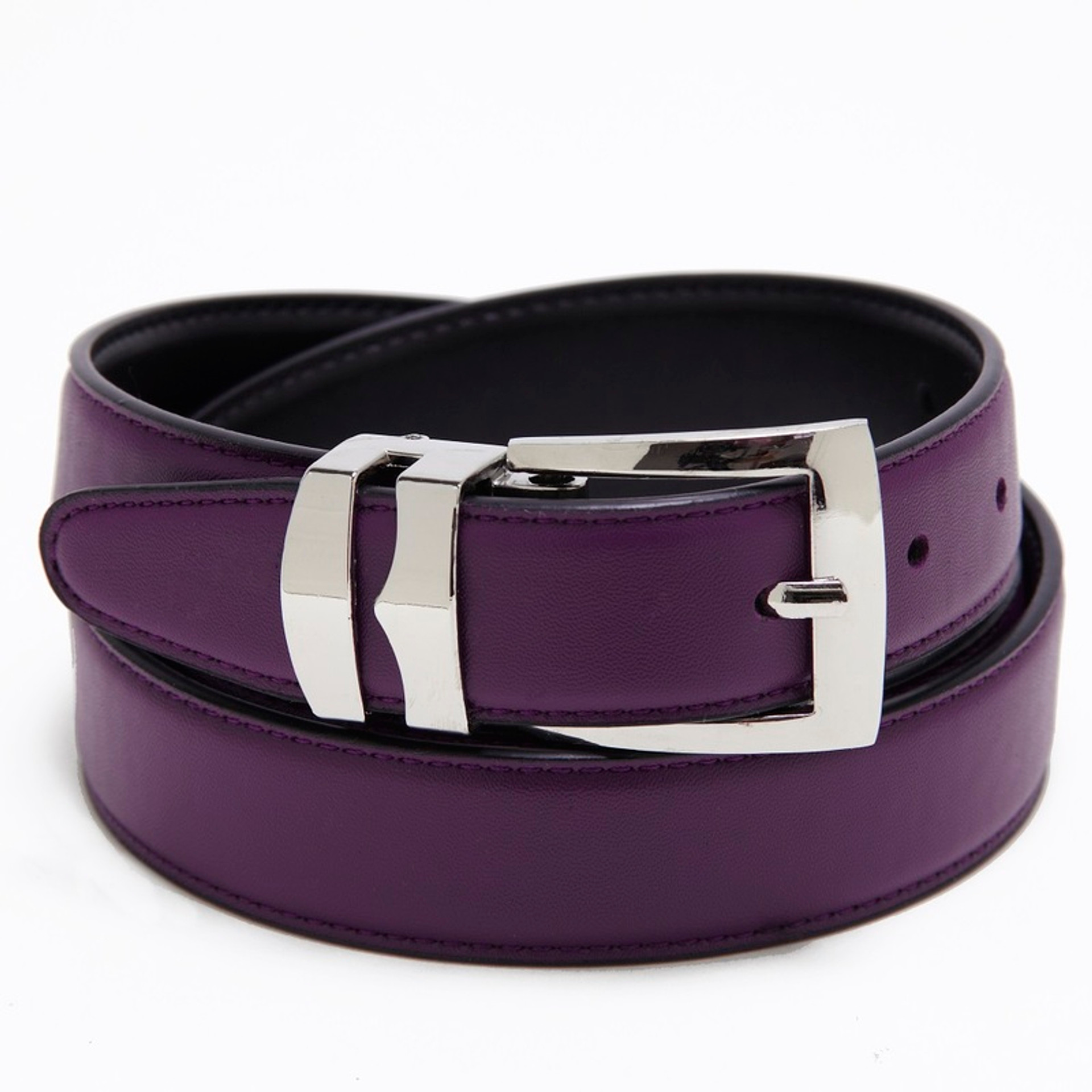 Men's Purple Belt | Reversible Belts | Silver-Tone Buckle