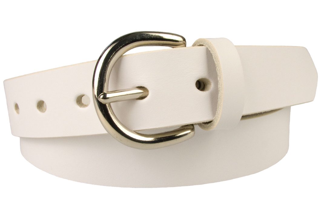 Womens White Leather Belt Full Grain Leather - Belt Designs
