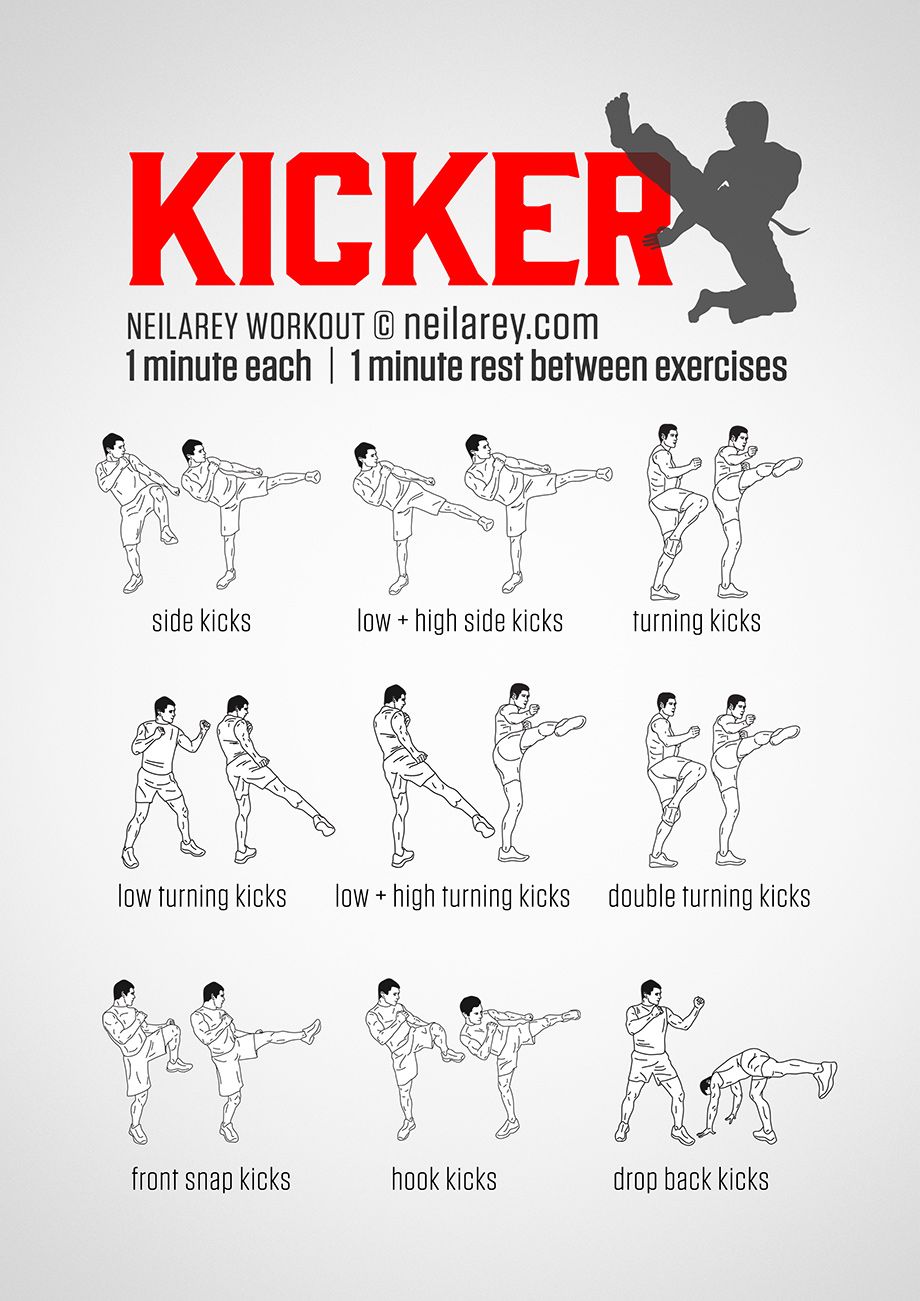 Kicker Work Out Sheet | Mma workout, Martial arts workout, Boxing