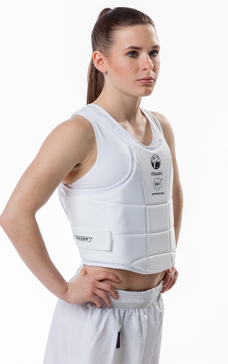 Karate Vest, TOKAIDO Body Guard Pro, WKF, white | Upper Body Protectors