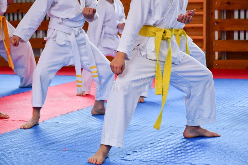 Karate training stock photo