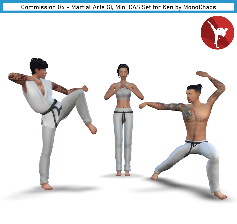 Commission 04 – Martial Arts Gi, Mini CAS Set for Ken by MonoChaos